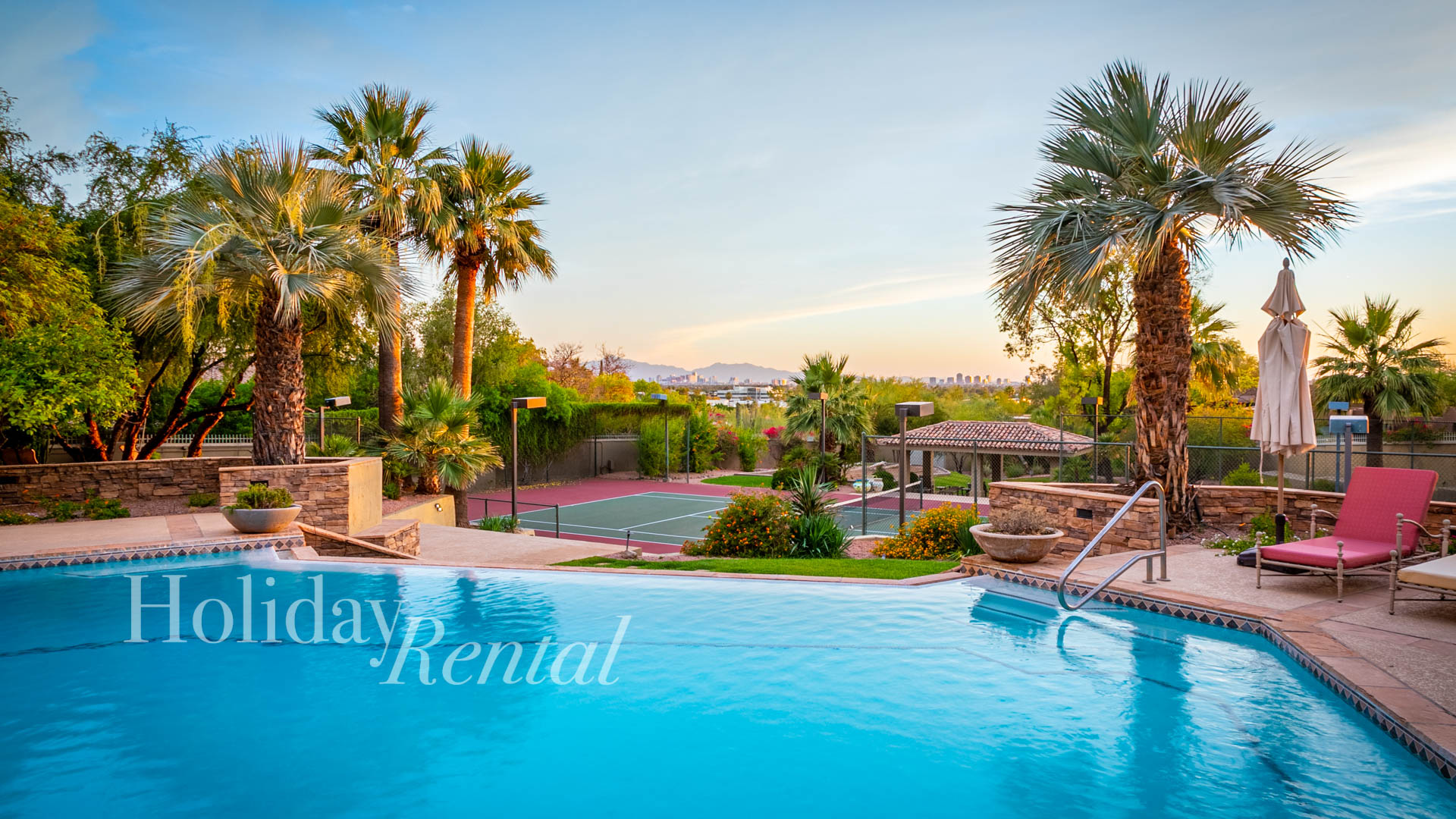 camelback mountain estate pool and luxury backyard