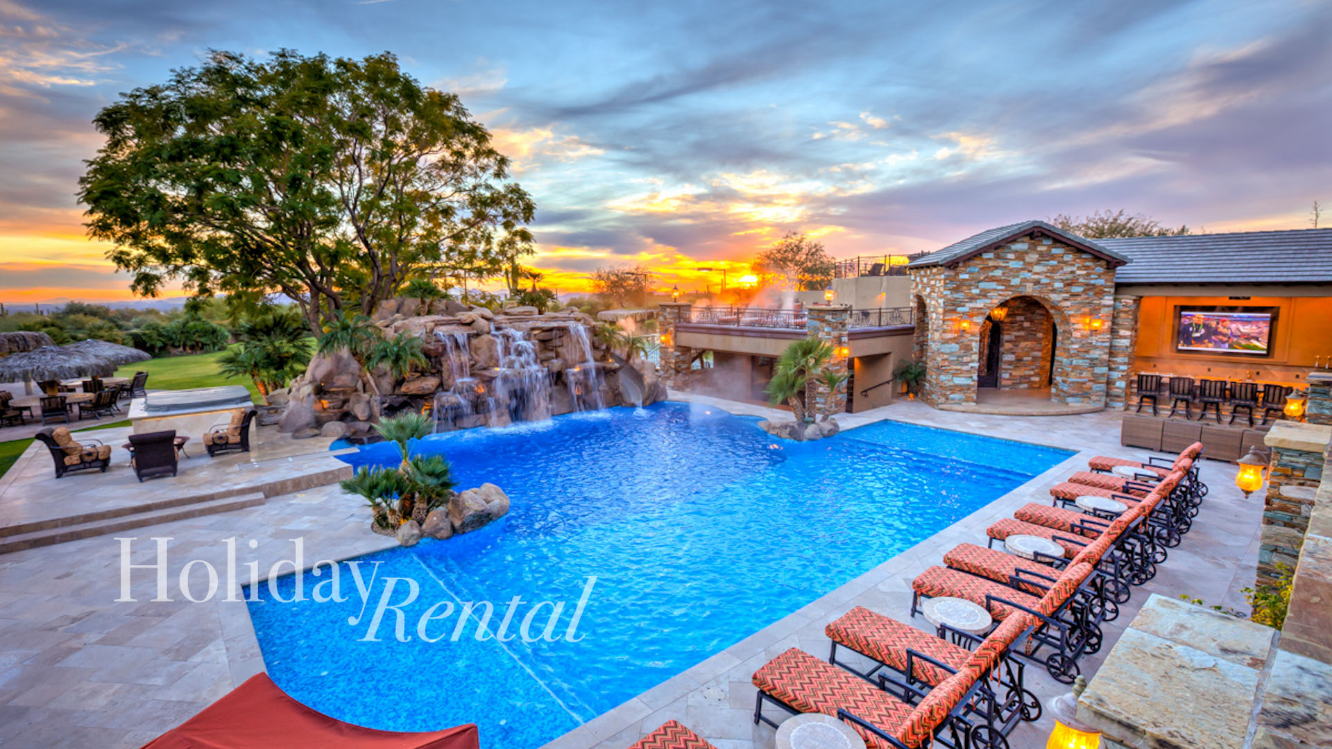 scottsdale estate with luxury resort style backyard